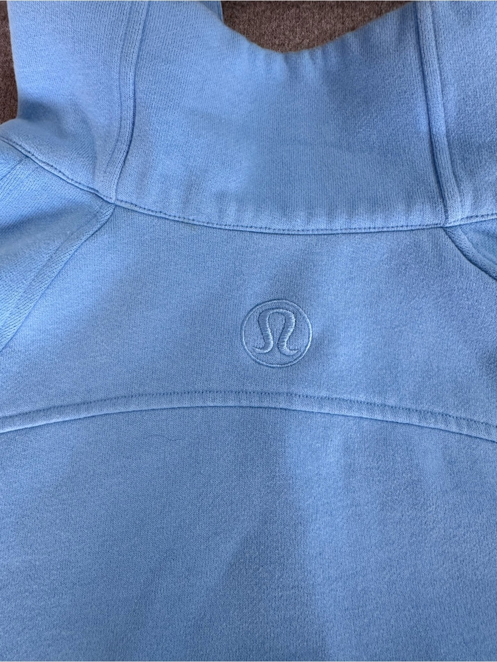 Lululemon Light Blue Half-Zip Fleece Pullover, XS/S, slightly cropped. - Picture 4 of 4